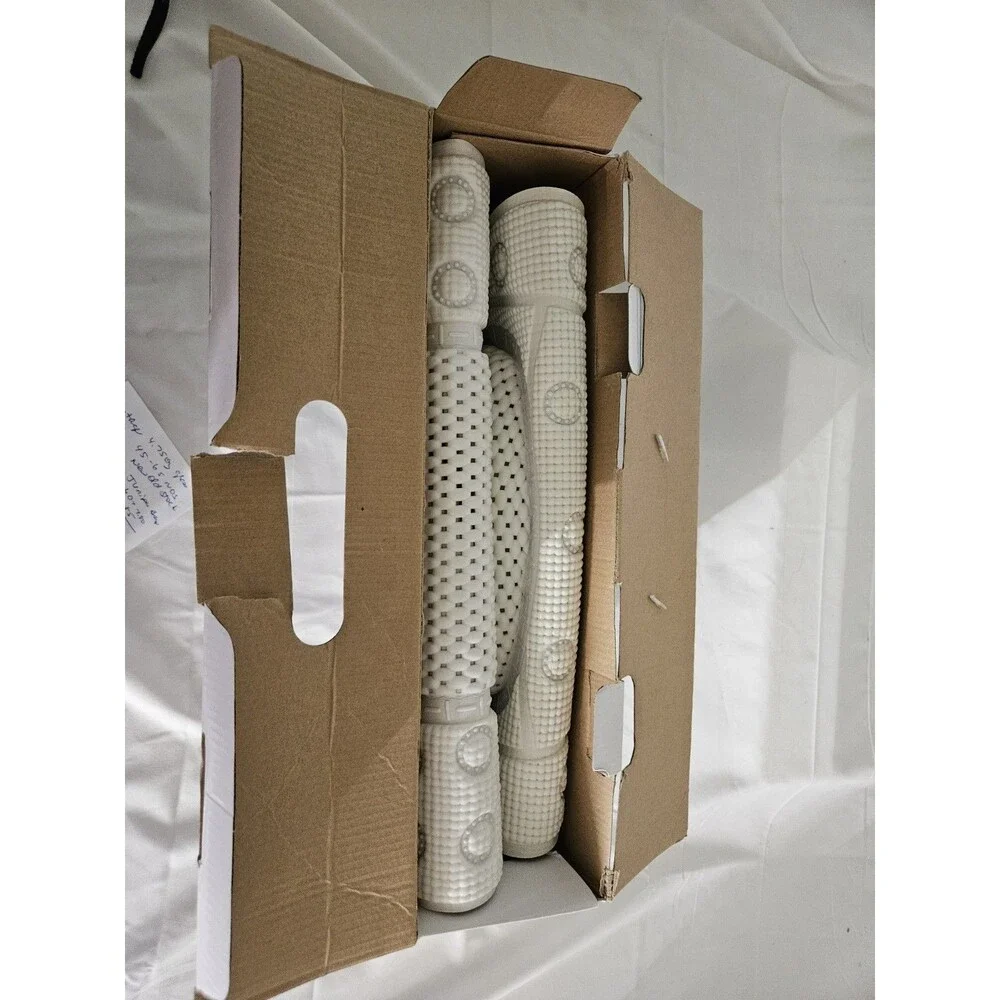 NEW Home Solutions 2-Piece White Bath Lounger Pillow Set Extra Soft Skid Resist